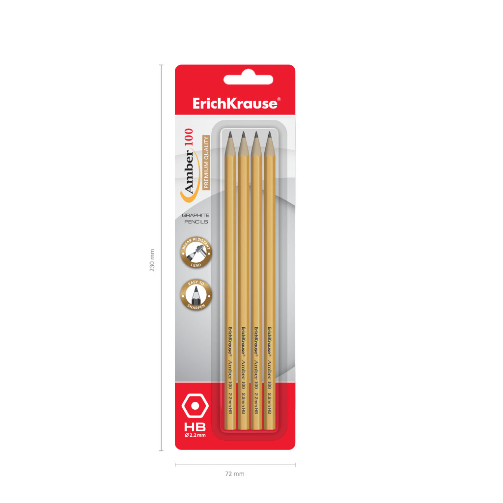 「あまてらす@画材」【使用済み　欠品1本】Faber-Castell 色鉛 Graphite hexagonal pencil ErichKrause® Amber 100 HB (in