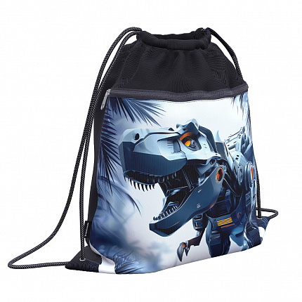 Мешок для обуви ErichKrause с карманом на молнии 500x410мм Techno Dino