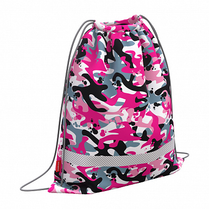 Мешок для обуви ErichKrause® с вентиляцией 500х410мм Pink Camo