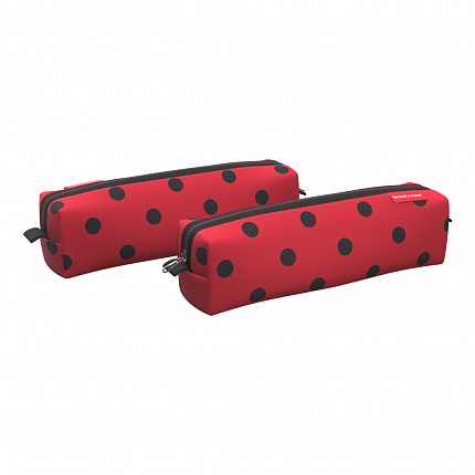 Пенал квадро mini ErichKrause 210x50x50мм Dots in Red