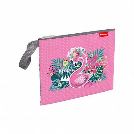 Папка текстильная на молнии ErichKrause® Rose Flamingo, A5+