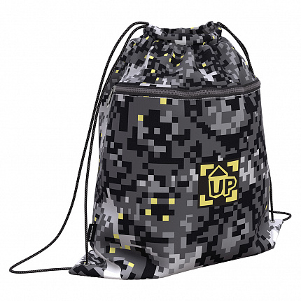 Мешок для обуви ErichKrause с карманом на молнии 500x410мм Pixel Game