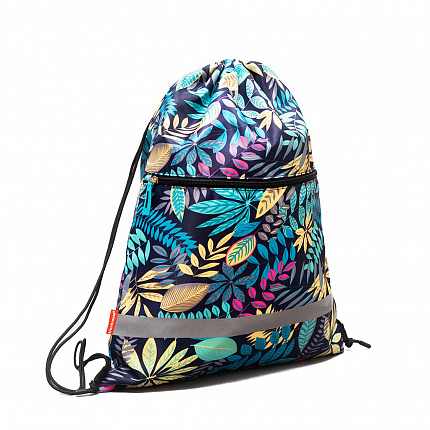 Мешок для обуви ErichKrause с карманом на молнии 500x410мм Night Forest