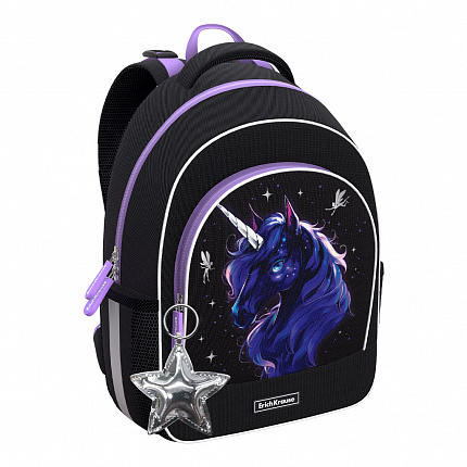 Ученический рюкзак с грудной перемычкой ErichKrause ErgoLine® 15L Black Unicorn