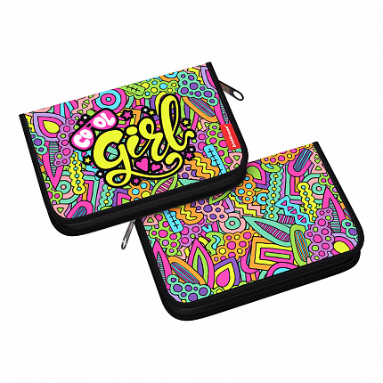 Пенал-книжка без наполнения ErichKrause 135x205x30мм Cool Girl