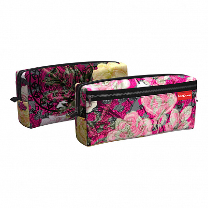 Пенал квадро с двумя отделениями ErichKrause® 210x100x50мм Bouquet