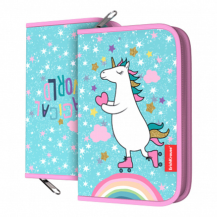 Пенал-книжка без наполнения ErichKrause 135x205x30мм Rainbow Skate