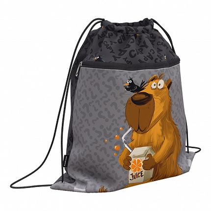 Мешок для обуви ErichKrause с карманом на молнии 500x410мм Happy Capy