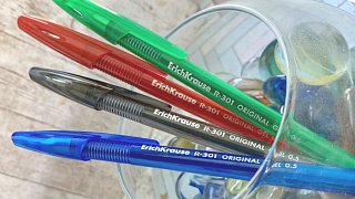 Ручка гелевая ErichKrause® R-301 Original Gel 0.5, цвет чернил: синий, черный, красный, зеленый (в…