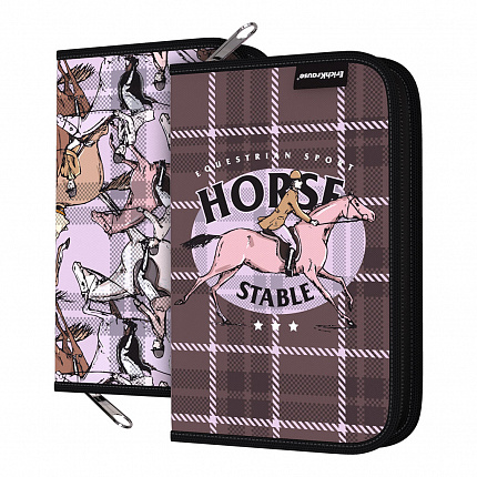 Пенал-книжка без наполнения ErichKrause 135x205x30мм Horse Racing