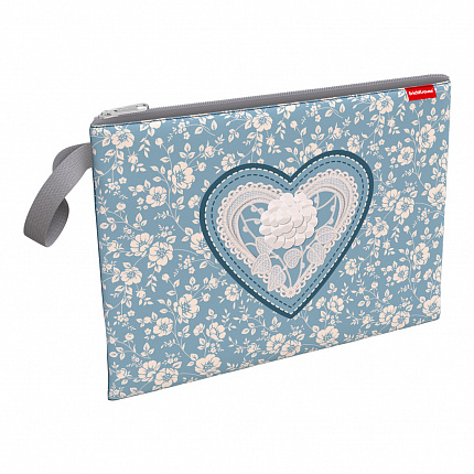 Папка текстильная на молнии ErichKrause® Lacey Heart, A4
