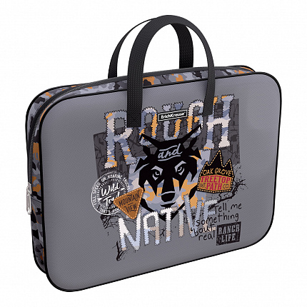 Папка текстильная на молнии ErichKrause® с ручками Rough Native, A4+