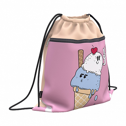 Мешок для обуви ErichKrause с карманом на молнии 500x410мм Yummy