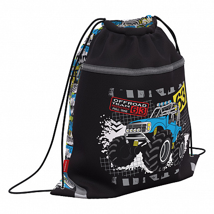 Мешок для обуви ErichKrause® с карманом на молнии 500х410мм Track Car