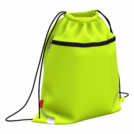 Мешок для обуви ErichKrause с карманом на молнии 500x410мм Neon® Yellow