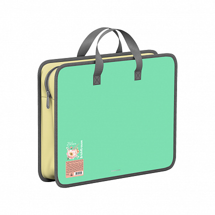 Папка пластиковая для творчества ErichKrause Matt Pastel Bloom (Green), A4+, зеленый (в пакете по 1 шт.)