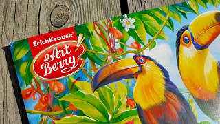 Альбом для рисования на клею ArtBerry® Экзотические птицы, А4, 40 листов